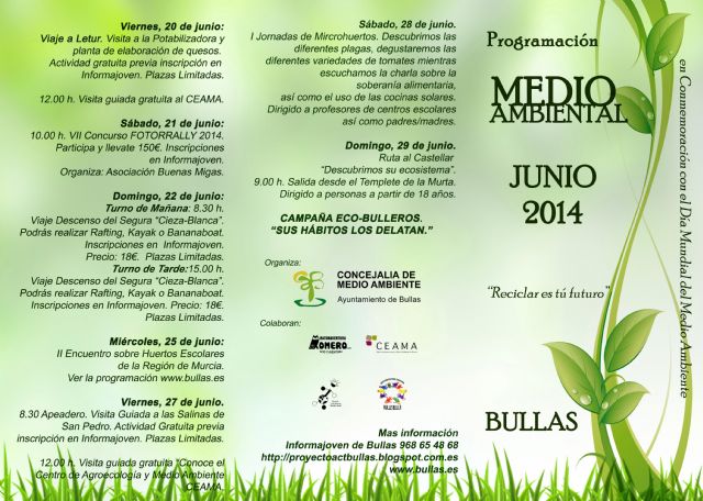 Muchas actividades en Bullas para celebrar el Día Mundial del Medio Ambiente