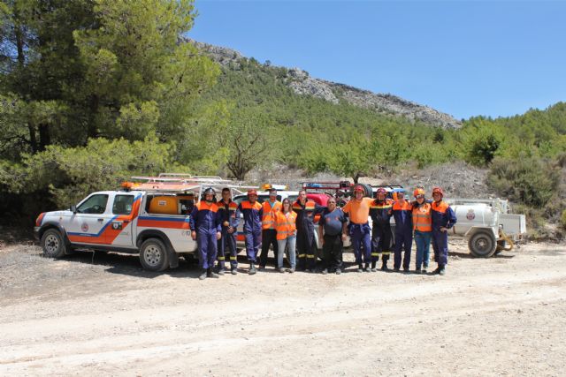 Un operativo conjunto de Bullas, Mula y Caravaca de la Cruz ponen al día sus habilidades para la extinción de incendios