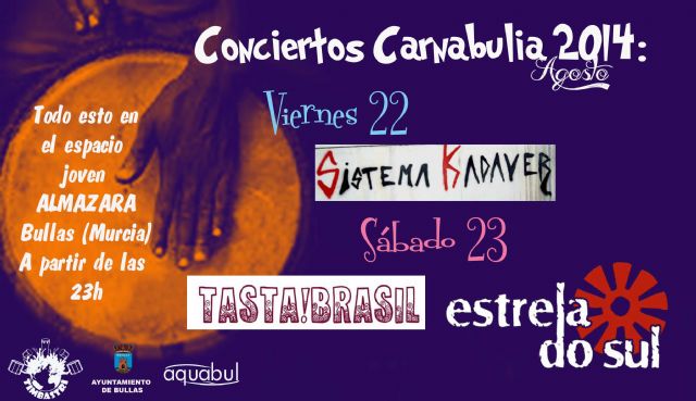 El Festival de rítmos afrobrasileños 'Carnabulia' celebra su tercera edición este fin de semana en Bullas