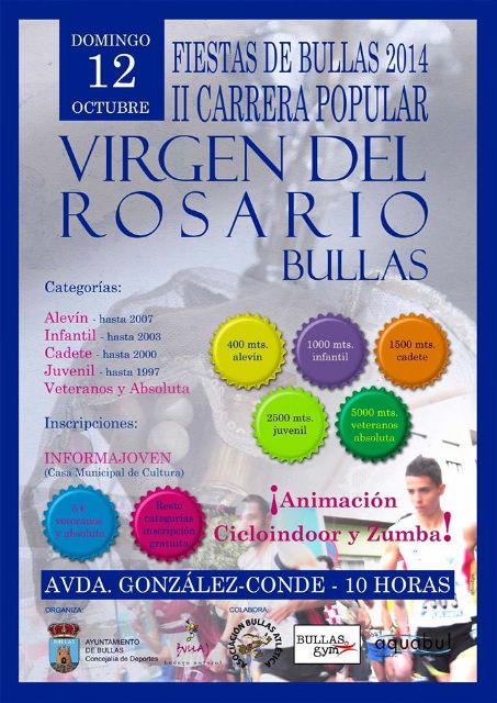 La II Carrera Popular Virgen del Rosario se disputa en Bullas este domingo 12 de octubre