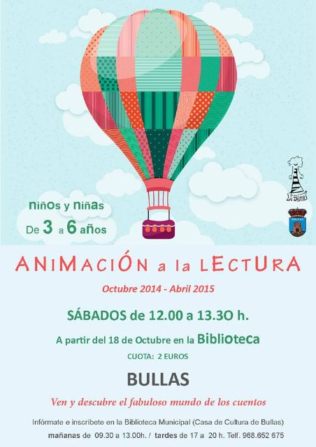 Vuelve la animación a la lectura para niños y niñas de 3 a 6 años a la Biblioteca Municipal de Bullas