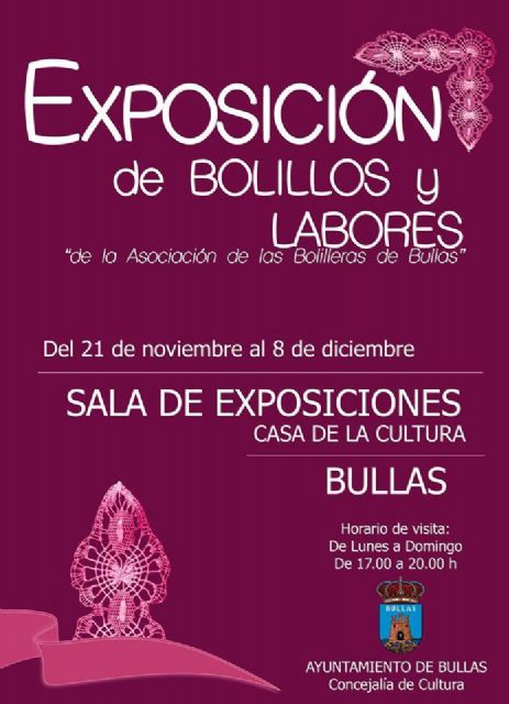 La sala de exposiciones de la Casa de Cultura acoge 'de Bolillos y Labores' de la Asociación de Bolilleras de Bullas