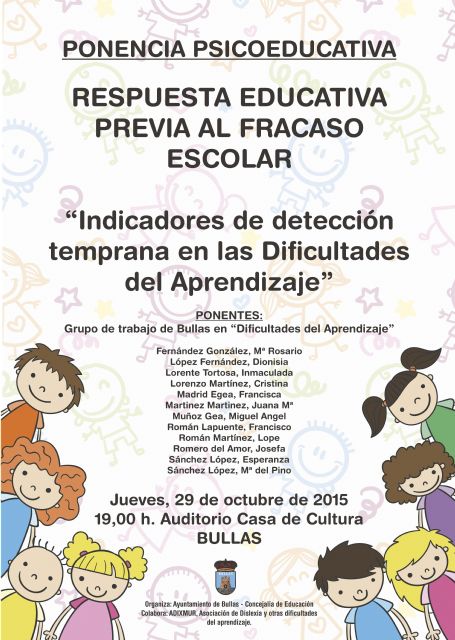 Ponencia psicoeducativa por el Grupo de Trabajo de Bullas en 'Dificultades del Aprendizaje'