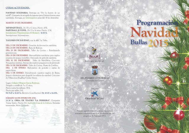 Cultura presenta un programa navideño cargado de actividades