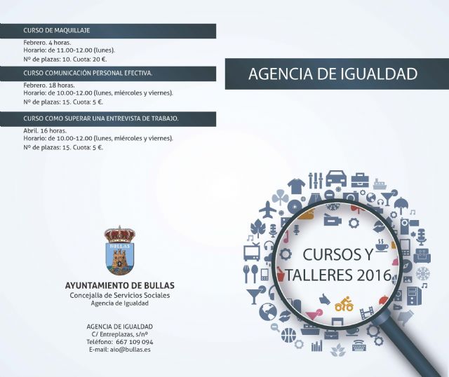 Igualdad lanza el folleto con toda la programación de cursos y talleres para 2016