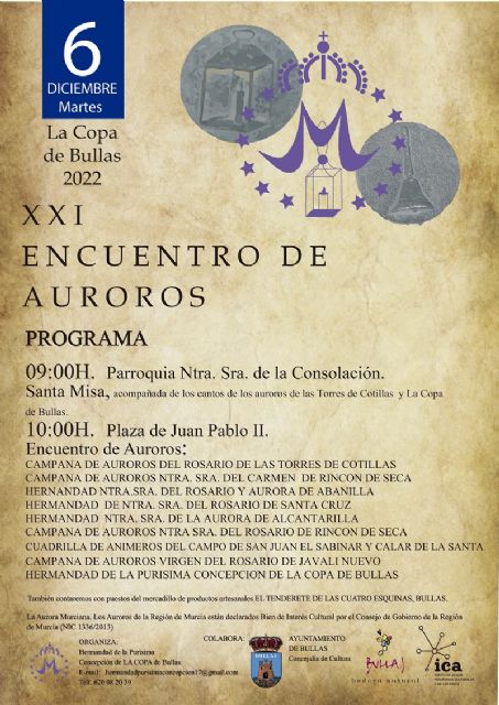 La Copa vive su XXI Encuentro de Auroros el día 6 de diciembre