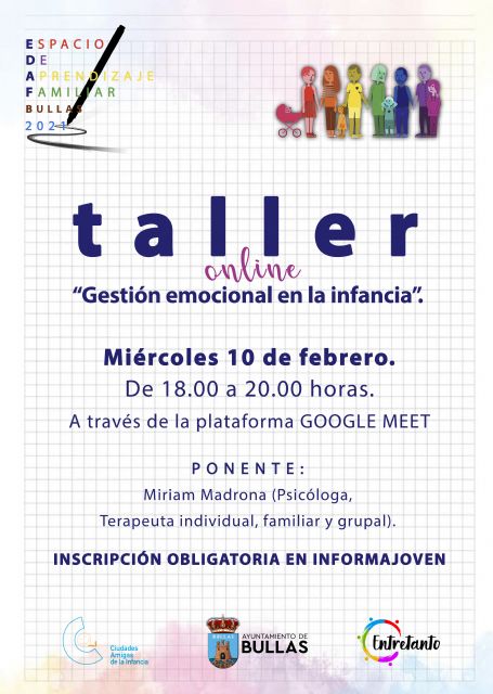 Taller online 'Gestión emocional en la infancia'