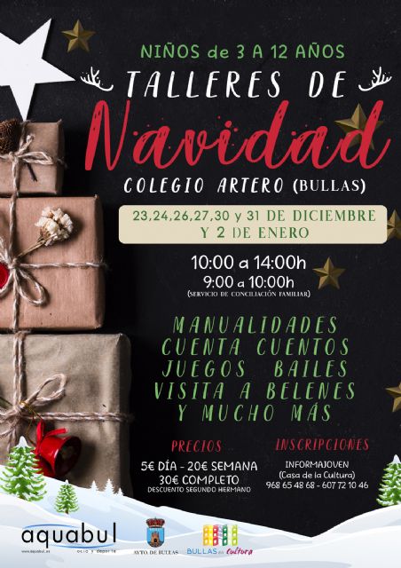 Talleres de Navidad. Los días estivales la Concejalía de Educación pone en marcha la Escuela de Navidad que busca la conciliación familiar y laboral