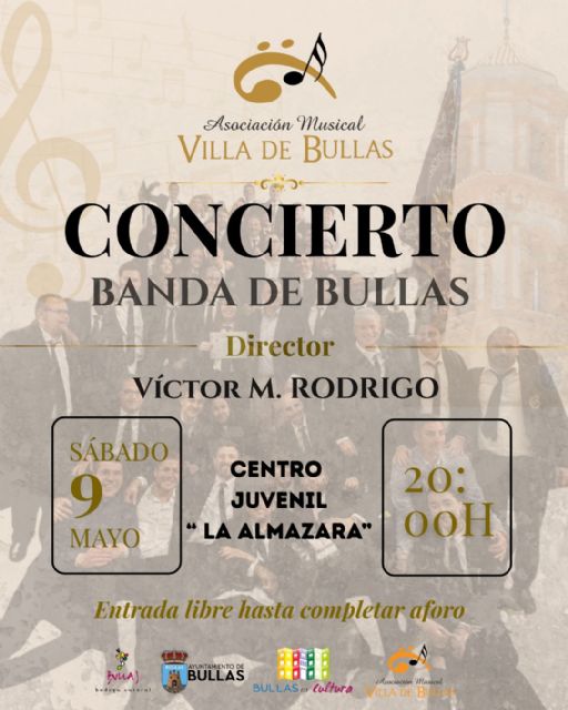 La Banda Villa de Bullas ofrece concierto este sábado en La Almazara