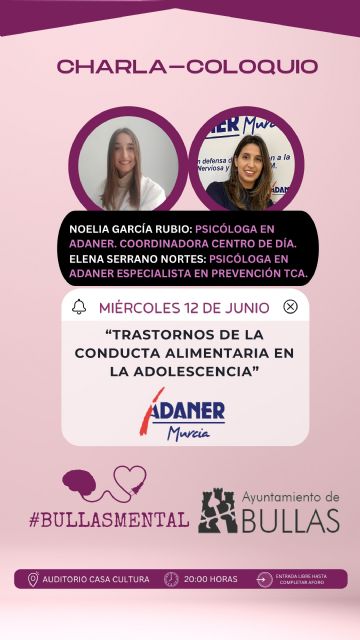 Charla 'Trastornos de la Conducta Alimentaria en la Adolescencia'