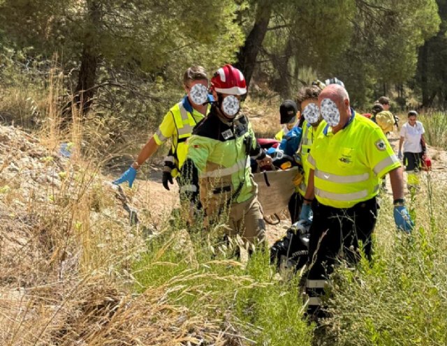 Una mujer de 50 años resulta herida en una caída en las Pozas de Bullas y es trasladada a la Arrixaca