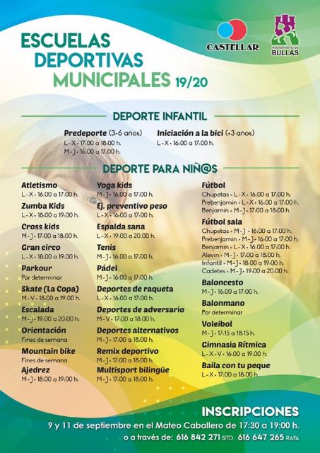 Las Escuelas Deportivas Municipales ofertan gran variedad de actividades