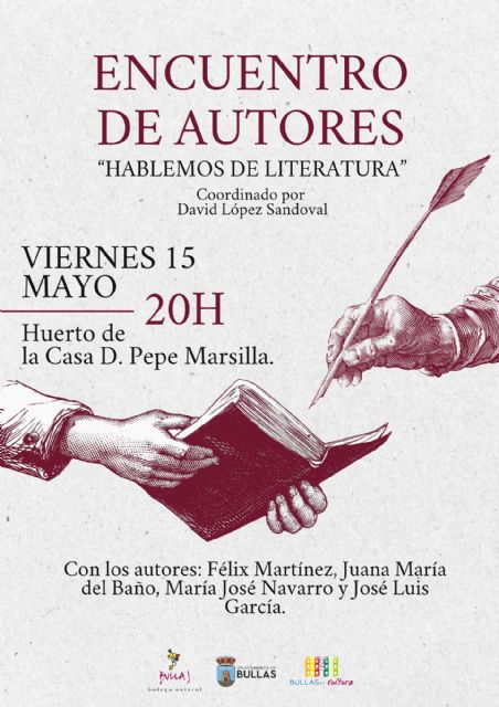 Bullas celebra un encuentro literario con autores locales en el huerto de D. Pepe Marsilla
