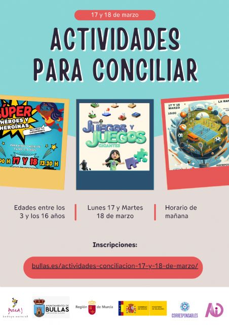 El Ayuntamiento de Bullas organiza actividades gratuitas para los días 17 y 18 de marzo