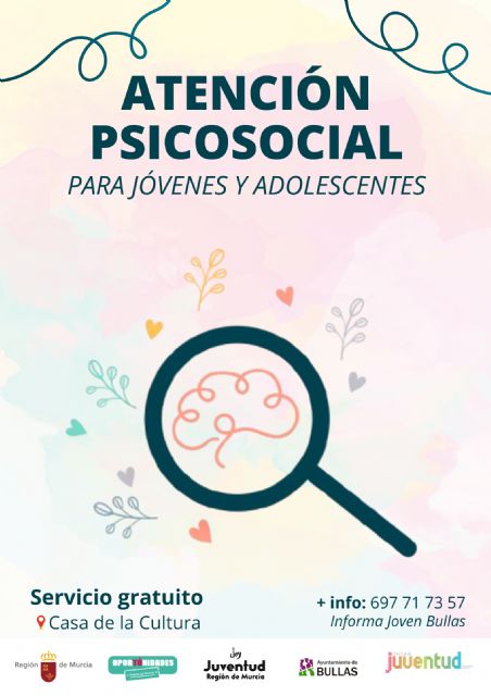 El Ayuntamiento de Bullas pone en marcha un nuevo Servicio de Asesoría Psicosocial para jóvenes, gratuito y confidencial