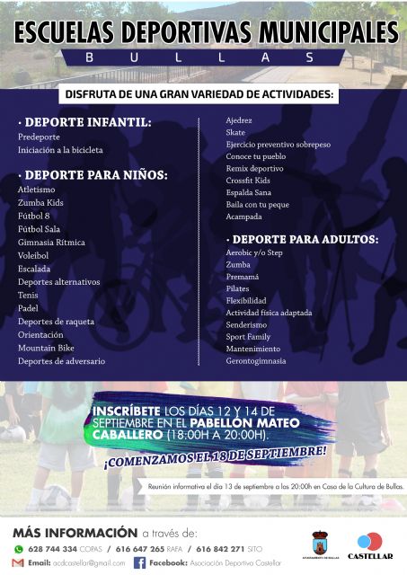 Las Escuelas Deportivas Municipales comienzan la próxima semana con la Asociación Castellar