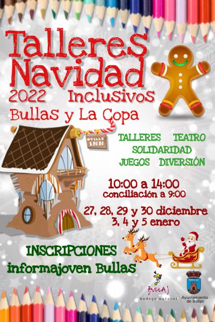 Talleres, juegos y teatro en las escuelas inclusivas por Navidad de Bullas y La Copa