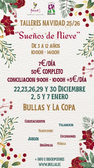 Talleres para la Navidad 2025 en Bullas y La Copa