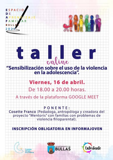 Taller online 'Sensibilización sobre el uso de la violencia en la adolescencia'