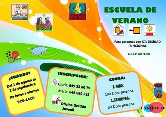 La Escuela de Verano para personas con diversidad funcional comienza el 1 de agosto