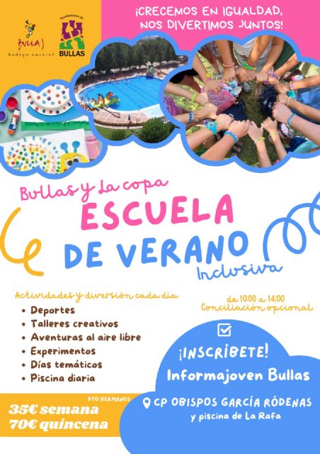 Abierta la inscripción para la Escuela de Verano en Bullas