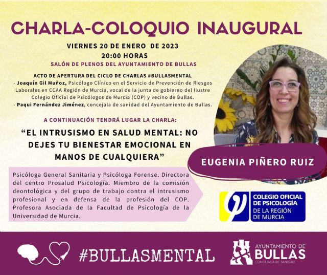 'Bullas Mental' comienza este viernes con una charla sobre el intrusismo en la salud mental