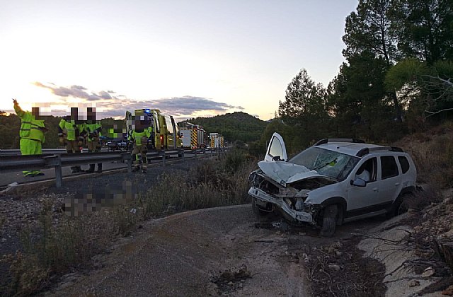 Accidente de circulación en la RM-15 sentido Caravaca a la altura del PK 46. Bullas
