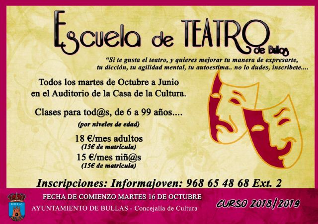 La Escuela de Teatro arranca en octubre por cuarto año consecutivo