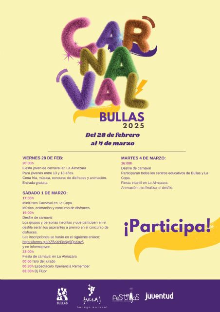 Bullas se prepara para un Carnaval lleno de color y diversión