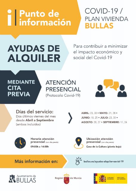 Punto de información para ayudas al alquiler Covid-19