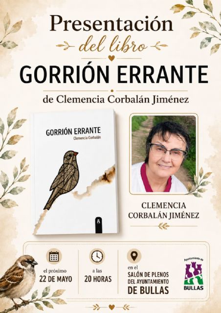 Presentación del primer poemario de Clemencia Corbalán Jiménez, 'Gorrión errante'