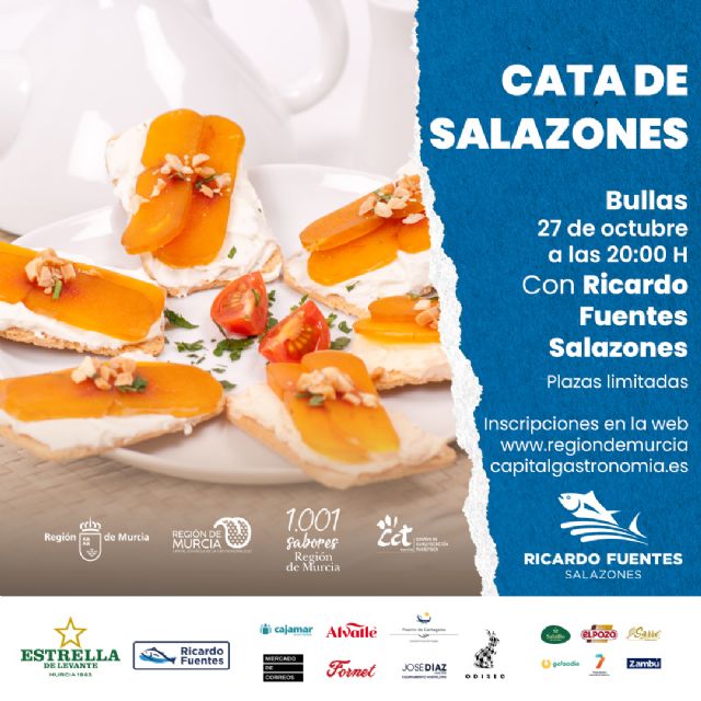 La Región de Murcia, Capital española de la Gastronomía 2021, llegará a Bullas con una cata de salazones