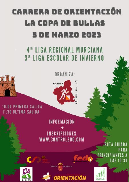 El 5 de marzo La Copa de Bullas acoge una Carrera de Orientación