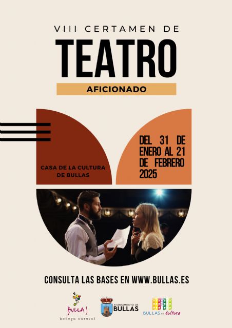 Abierto el plazo de inscripción para el VIII Certamen de Teatro Aficionado 'Villa de Bullas'