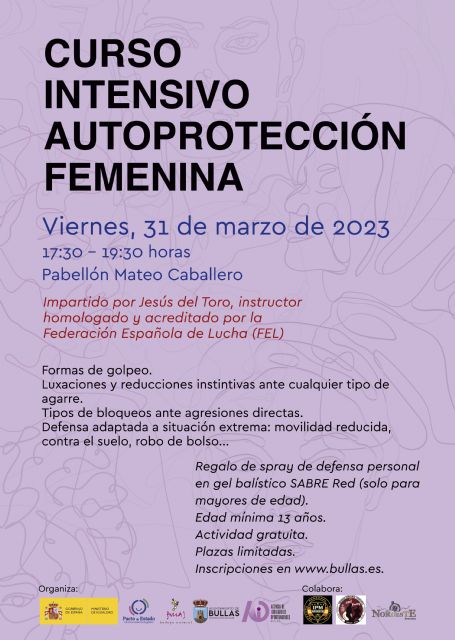 Curso Intensivo de Autoprotección Femenina en Bullas