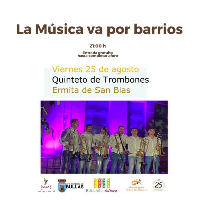 La Música va por Barrios finaliza este viernes con el concierto de 'Quinteto de Trombones'