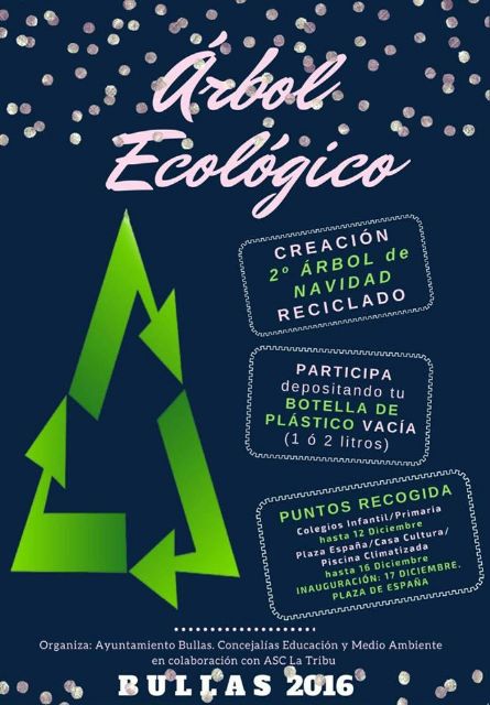 Colabora en la creación del árbol de Navidad reciclado con botellas de plástico