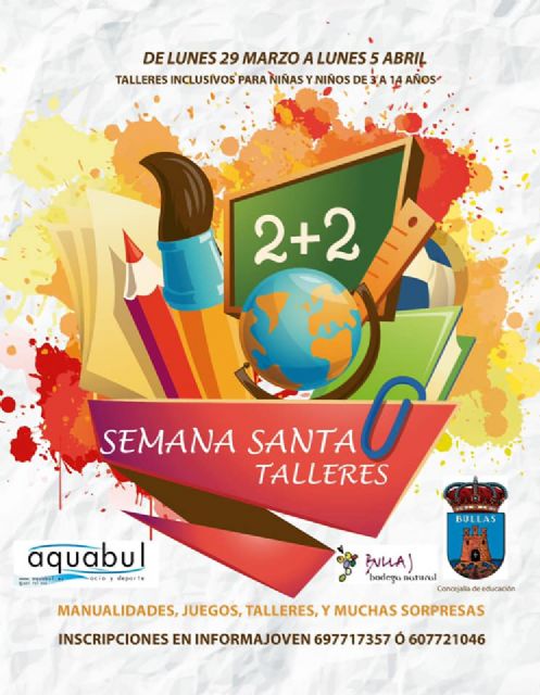 La Asociación Aquabul será la encargada de impartir los talleres de Semana Santa 2021 que cumplirán con el objetivo de que papás y mamás puedan compatibilizar la vida laboral o formativa con las cargas inherentes a la vida familiar