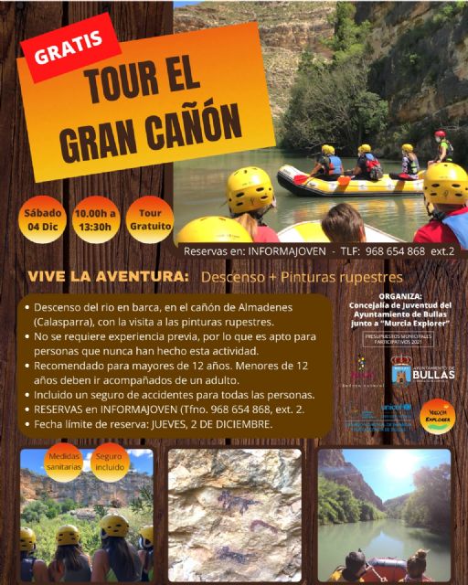 La Concejalía de Juventud organiza un Tour por el Cañón de Almadenes gratuito