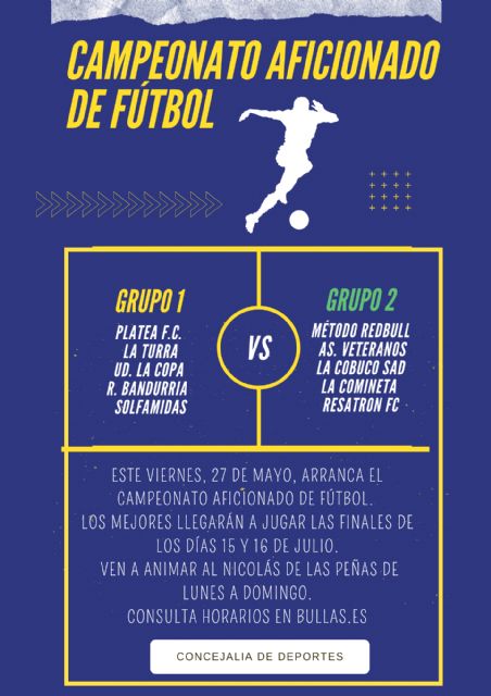 Diez equipos se disputarán este verano el Campeonato Aficionado de Fútbol