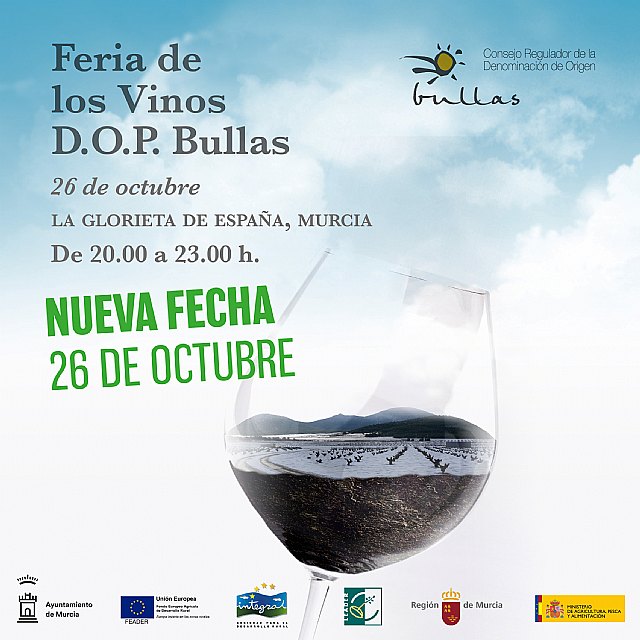 Once bodegas de la DOP Bullas ofrecen gratuitamente los mejores vinos de la zona a los murcianos en la feria que tendrá lugar el viernes