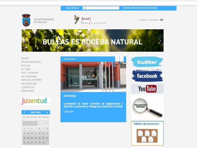 Publicadas las bases para contratar el servicio para el desarrollo de una nueva página web para el Ayuntamiento de Bullas