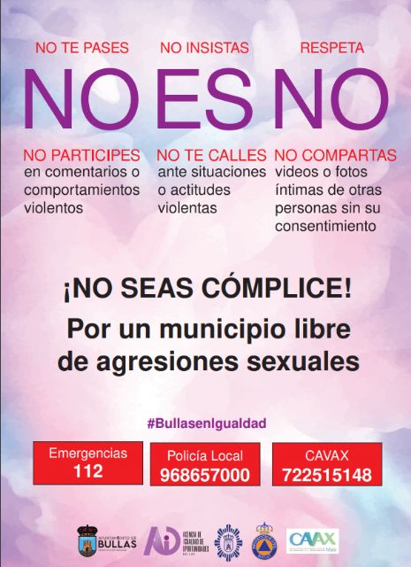 Campaña contra la violencia y el acoso especial por las Fiestas de Bullas