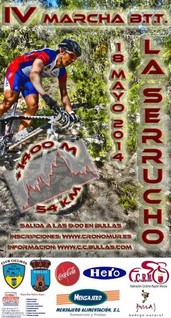 El Club Ciclista Bullas organiza este domingo la 'IV Marcha La Serrucho' para bicicletas todo terreno