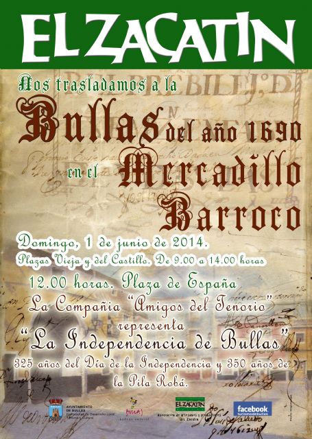 El mercadillo artesanal 'El Zacatín' de Bullas será barroco en su edición de junio