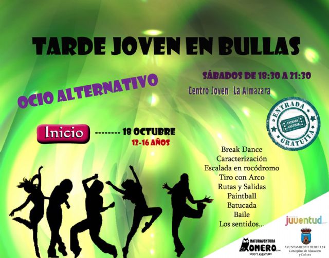Este sábado 18 de octubre comienza en el Centro Juvenil La Almazara una nueva edición de la 'TARDE JOVEN EN BULLAS'