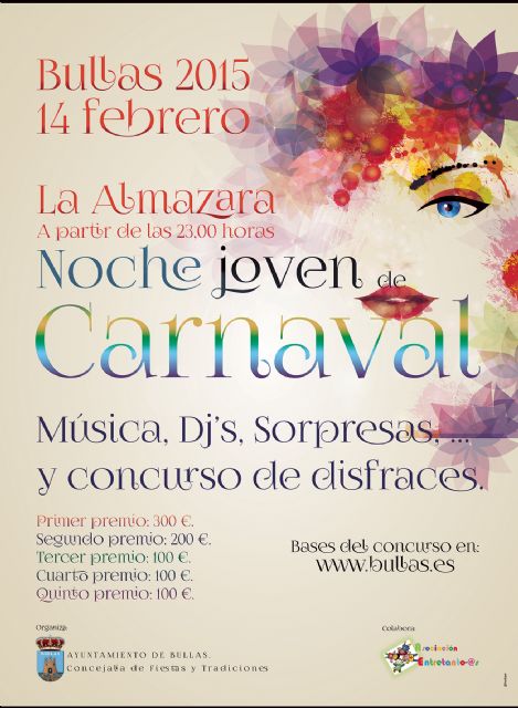 Bullas celebrará por todo lo alto su 'Noche Joven' de Carnaval el sábado 14 de febrero