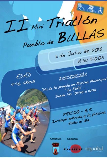 La II mini Triatlón se disputa este sábado en Bullas