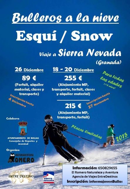 Juventud organiza viajes a la nieve para practicar el esquí o snow