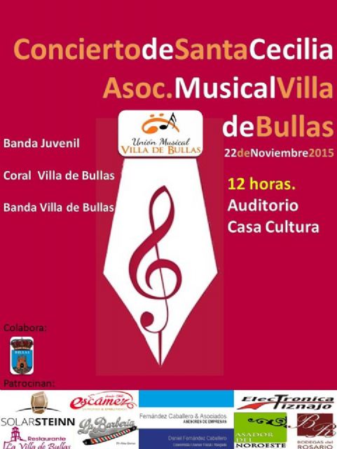 Los músicos de Bullas honrarán a Santa Cecilia con conciertos
